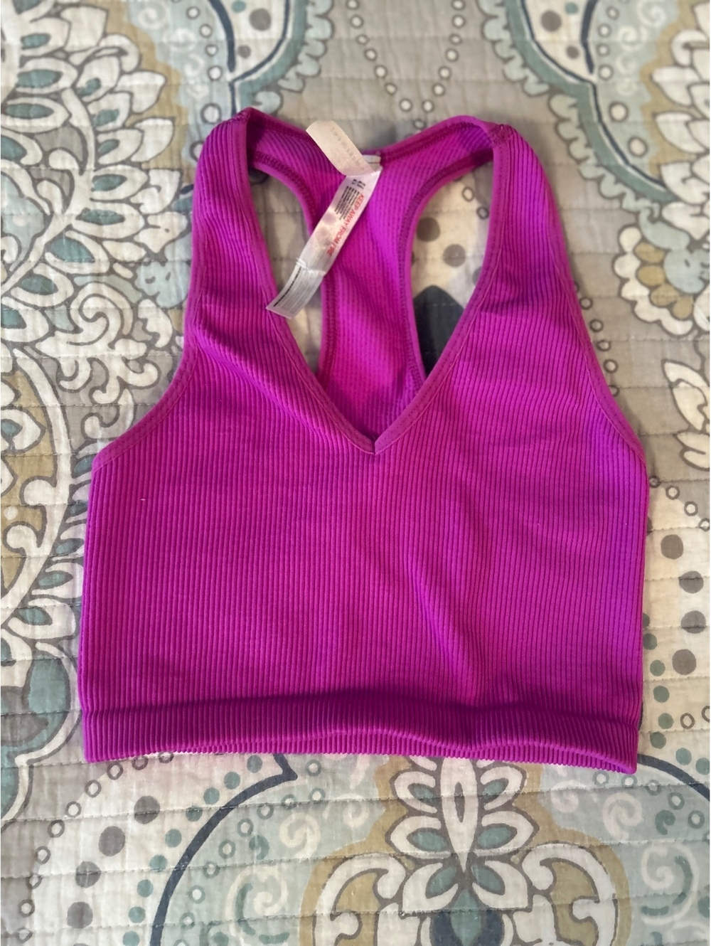 Free People Movement Purple Ribbed Racerback Sports Bra
